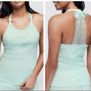 Betsey Johnson / "Mrs" Bridal Rhinestone Lace Tank